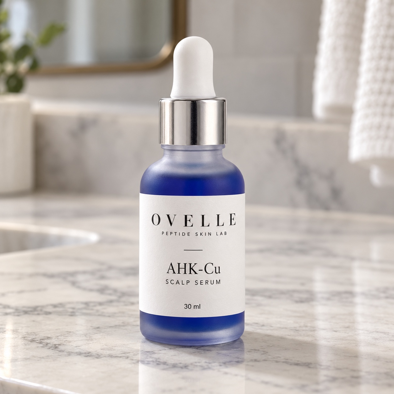 OVELLE AHK Cu Scalp Serum dropper bottle